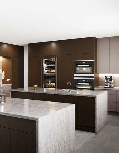 Interior kitchen rendering cabinet design